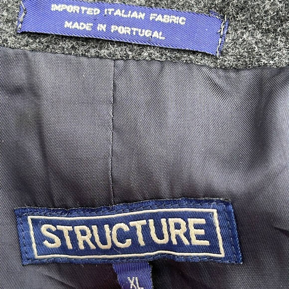 Structure vtg wool blend 3/4 length overcoat XL - Picture 5 of 6